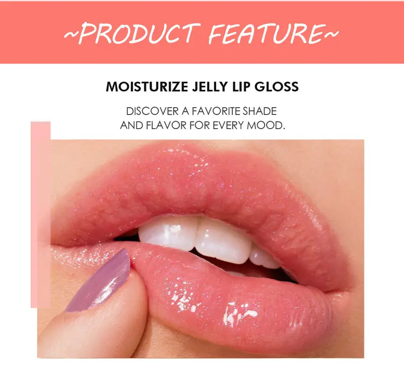 Jelly Lip Gloss, Sheer Glossy Tint, 12 Shades - product detail