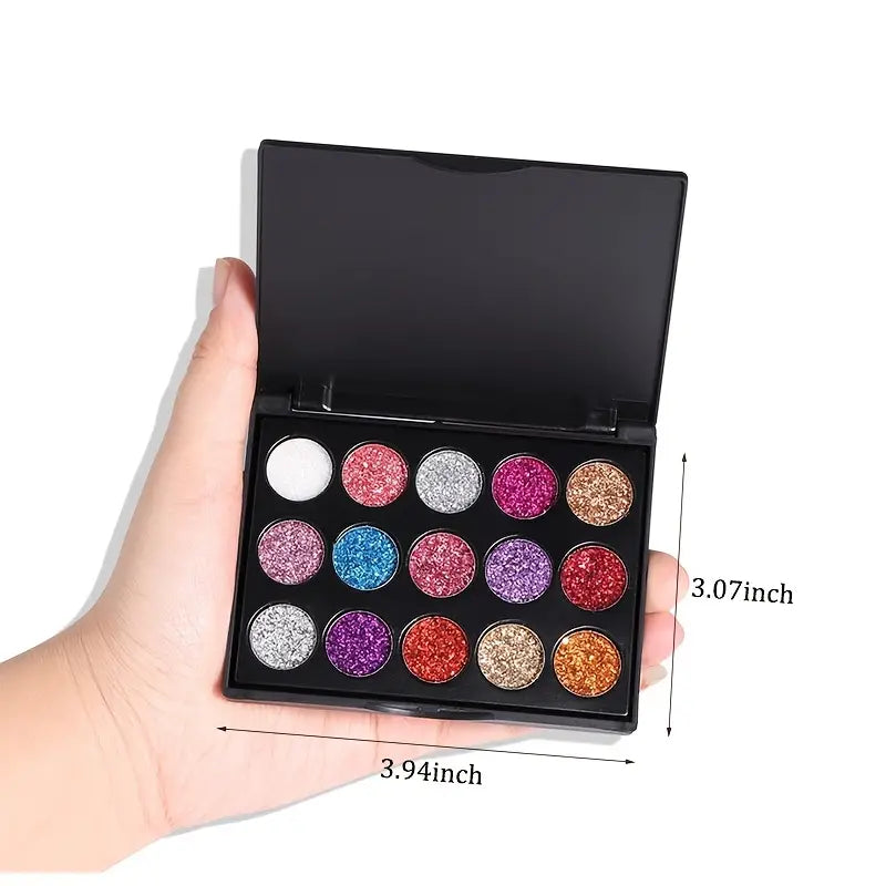 15-Color Glitter Eyeshadow Palette - product detail