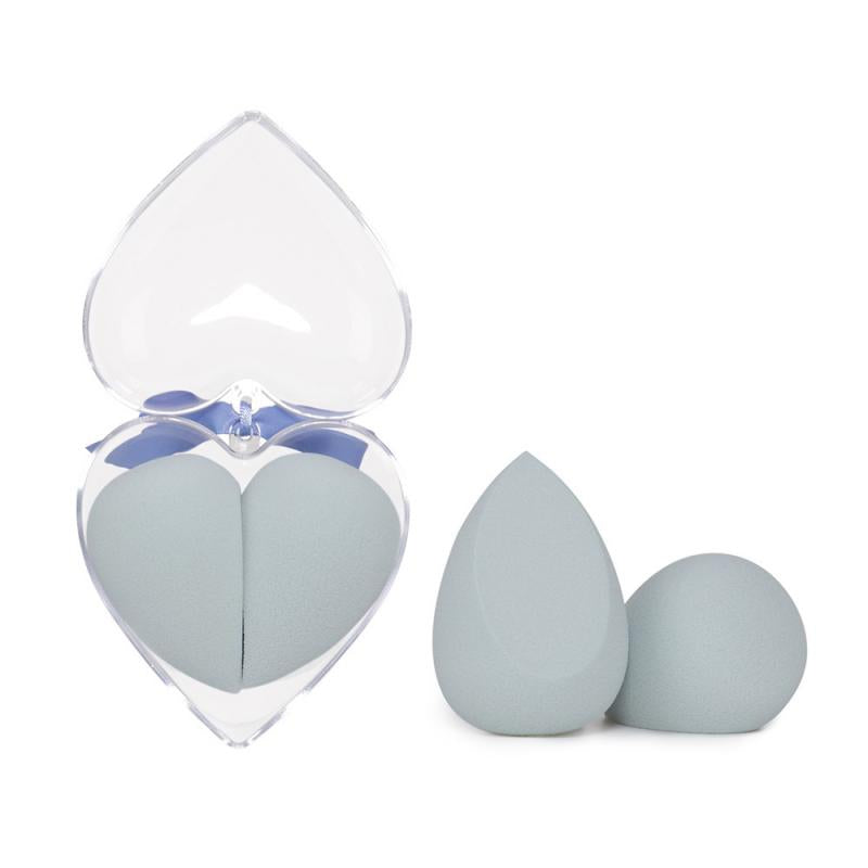 3-Piece Makeup Sponge Set with Heart Case - product detail