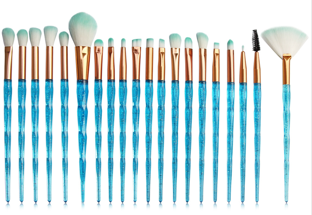 20-Piece Makeup Brush Set, Crystal Handles - product detail