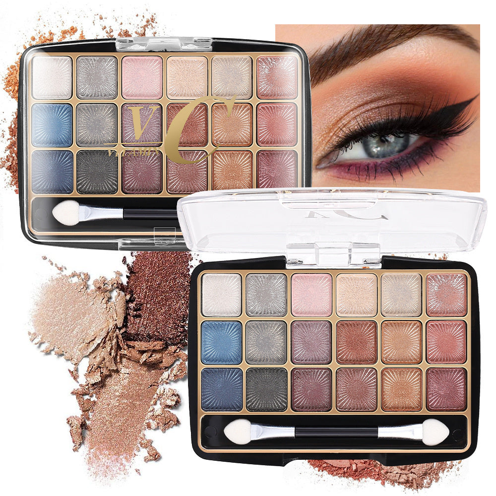 18-Color Eyeshadow Palette, Matte and Shimmer - product detail