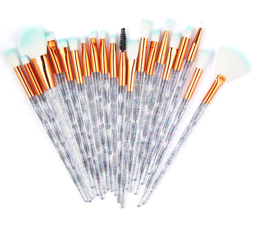 20-Piece Makeup Brush Set, Crystal Handles - product detail