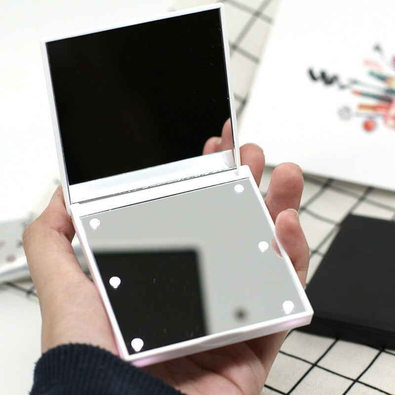 Compact LED Makeup Mirror, Double-Sided, Pocket Size - product detail