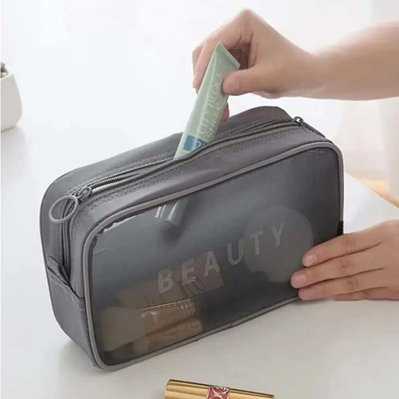 Zippered Makeup Pouch, 3 Sizes, 4 Colors - product detail
