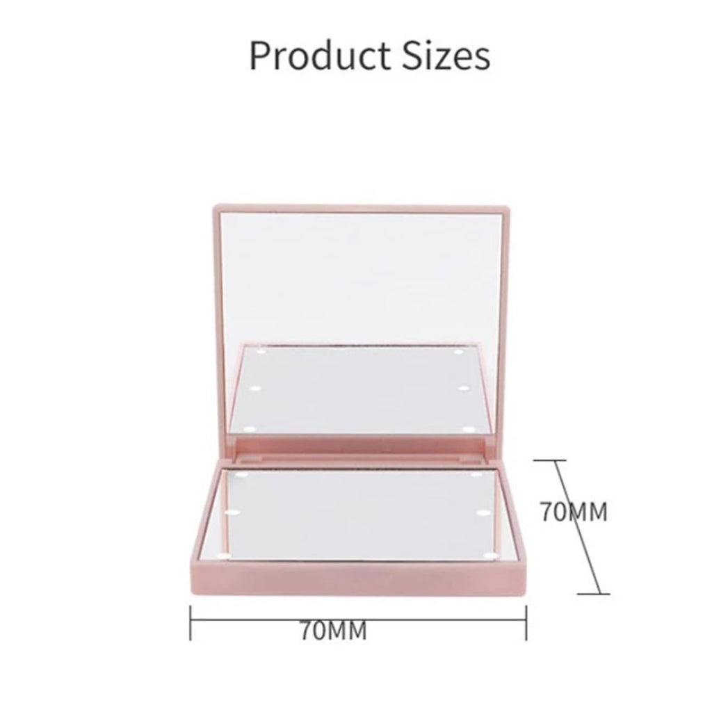 Compact LED Makeup Mirror, Double-Sided, Pocket Size - product detail