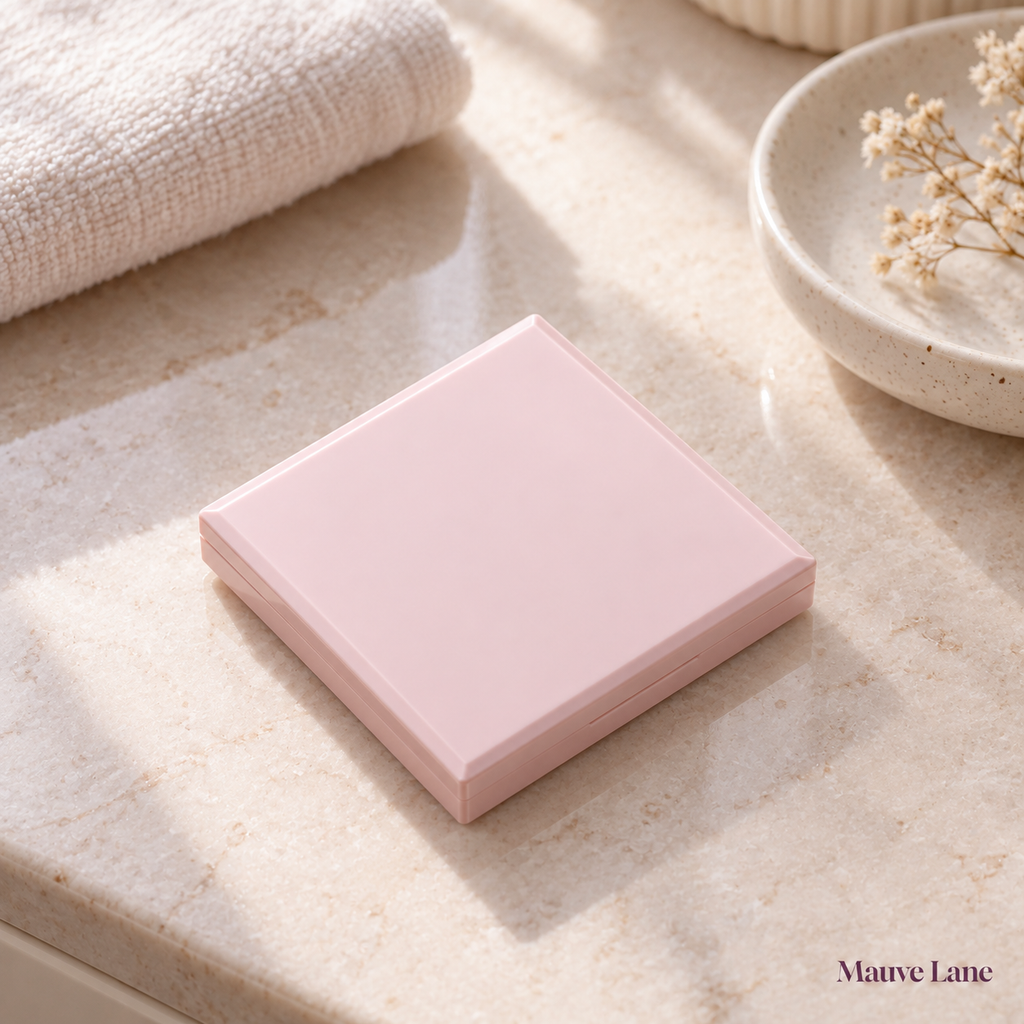 Compact LED Makeup Mirror, Double-Sided, Pocket Size - detail shot