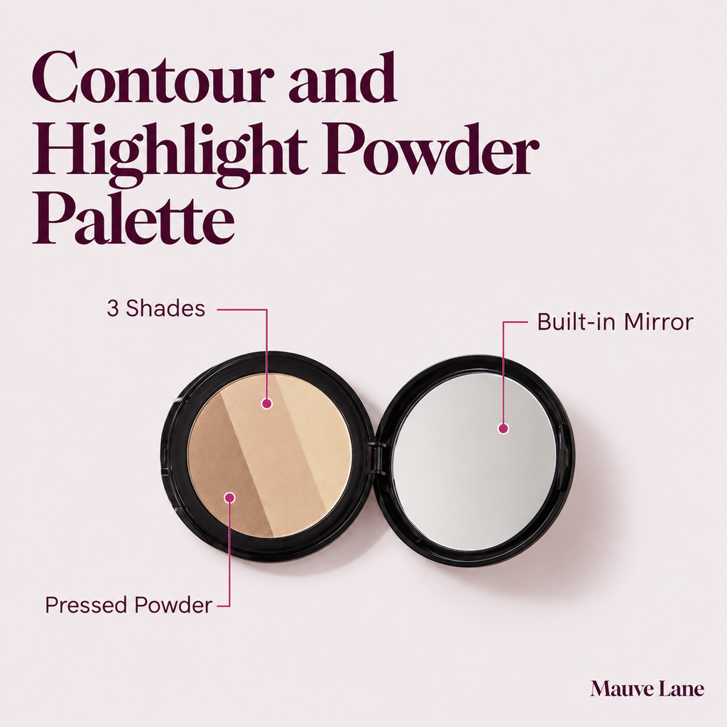 Contour and Highlight Powder Palette, 3 Shades - key features