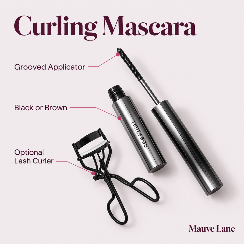 Curling Mascara, Black or Brown, Optional Lash Curler - key features