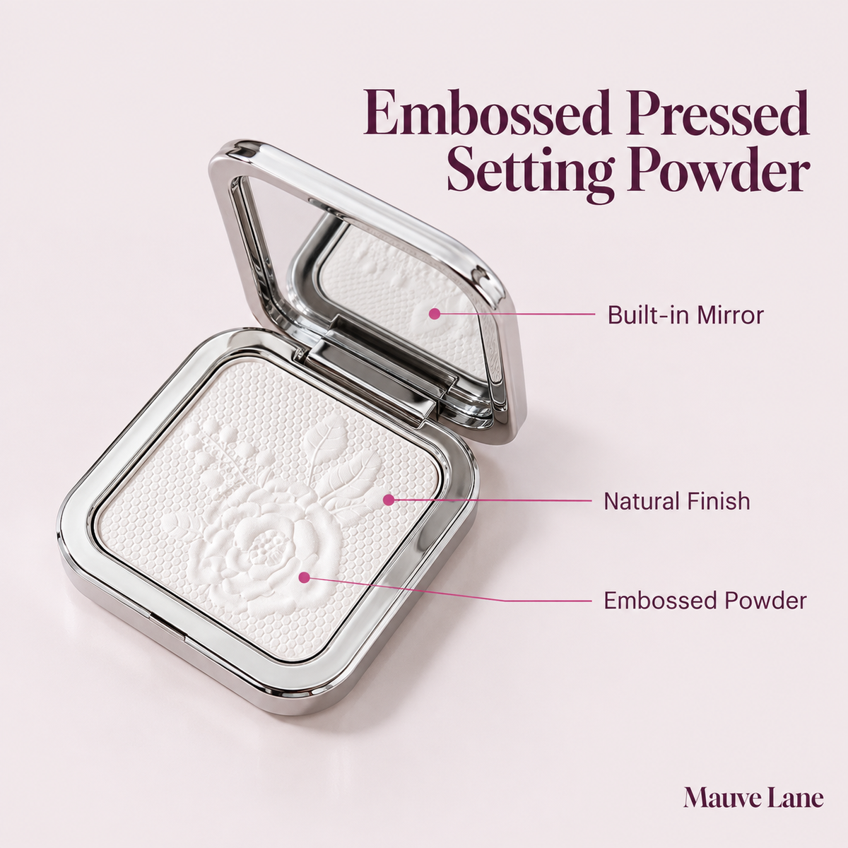 Embossed Pressed Setting Powder, Natural Finish - key features