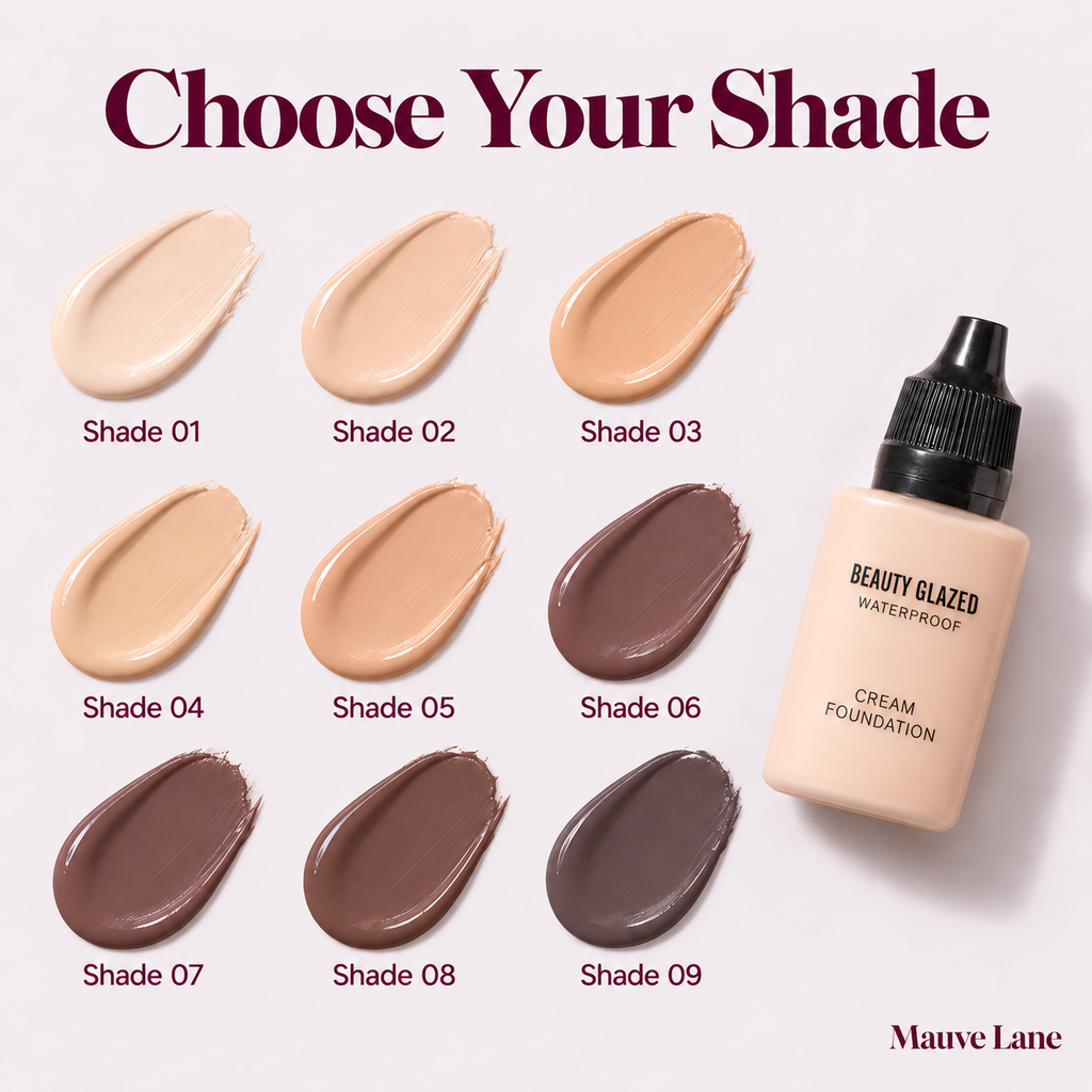 High Coverage Matte Foundation, Light to Deep, 9 Shades - shade guide