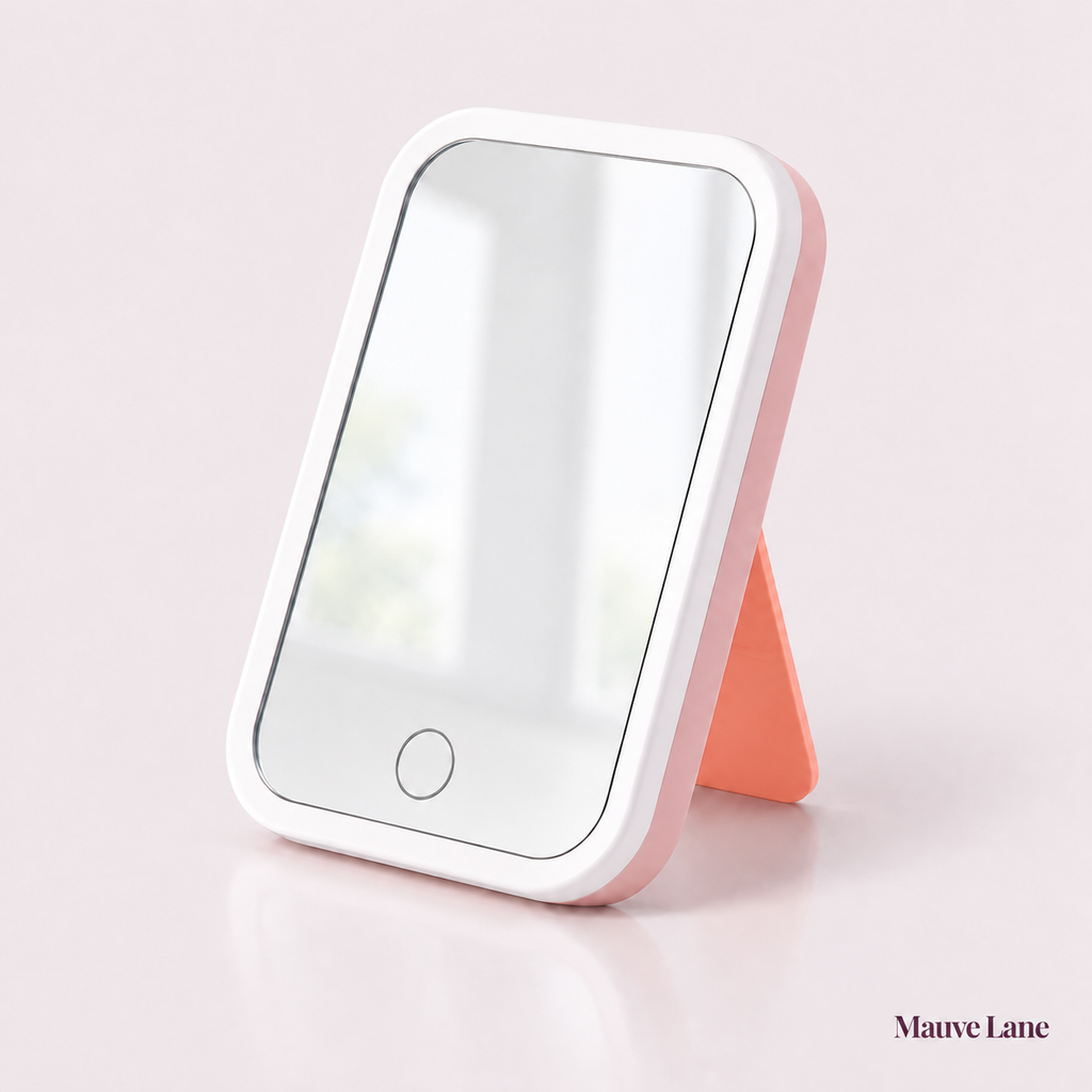 LED Lighted Makeup Mirror, Folding, Touch Control - studio photo
