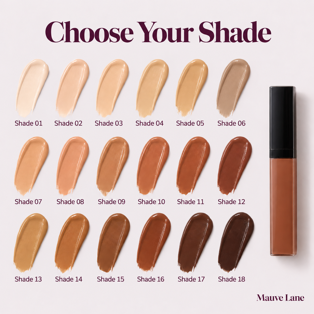 Liquid Concealer, Full Coverage, 18 Shades - shade guide