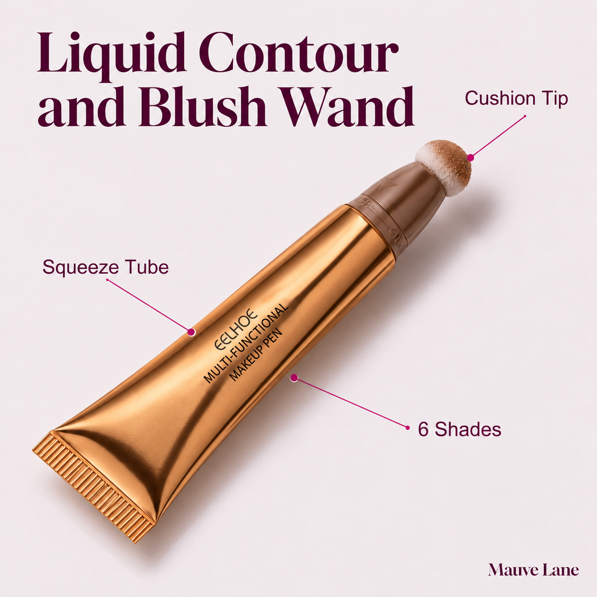 Liquid Contour and Blush Wand, Cushion Tip, 6 Shades - key features