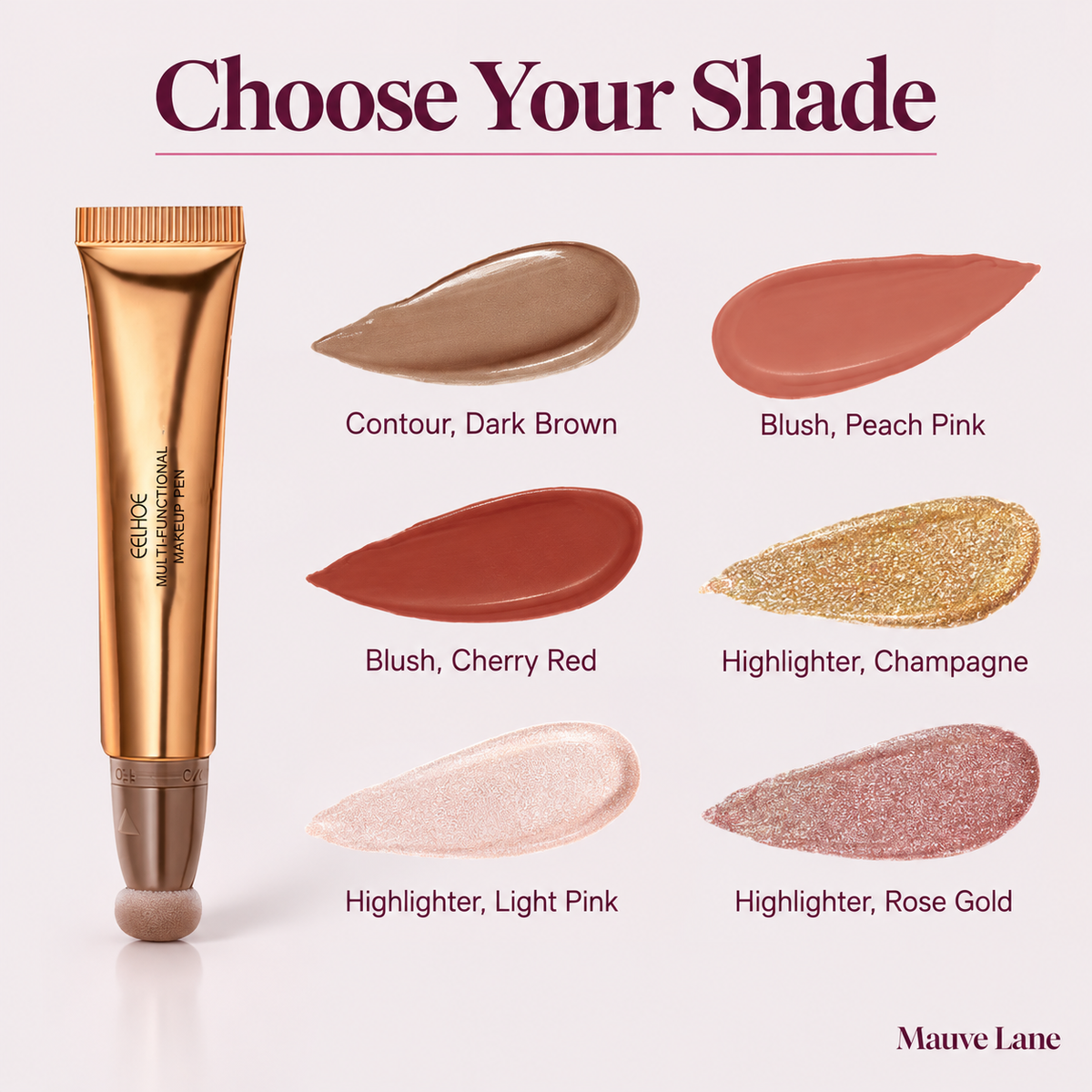 Liquid Contour and Blush Wand, Cushion Tip, 6 Shades - shade guide