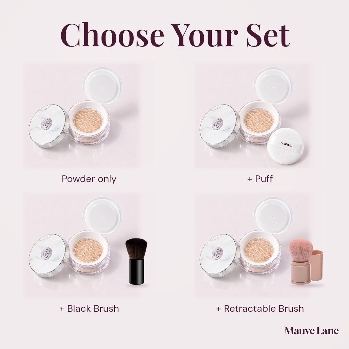 Loose Setting Powder, Matte or Soft Glow, 4 Shades - choose your set