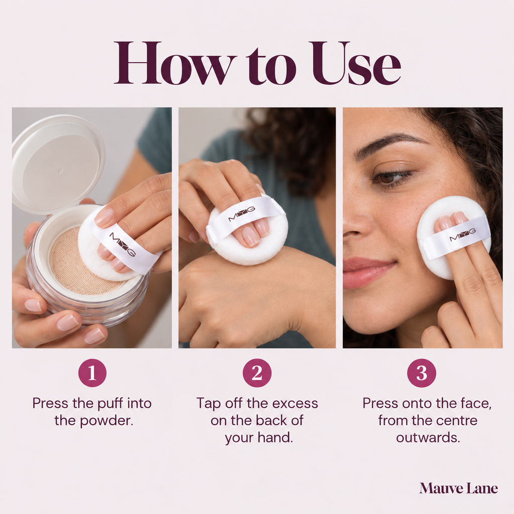 Loose Setting Powder, Matte or Soft Glow, 4 Shades - how to use