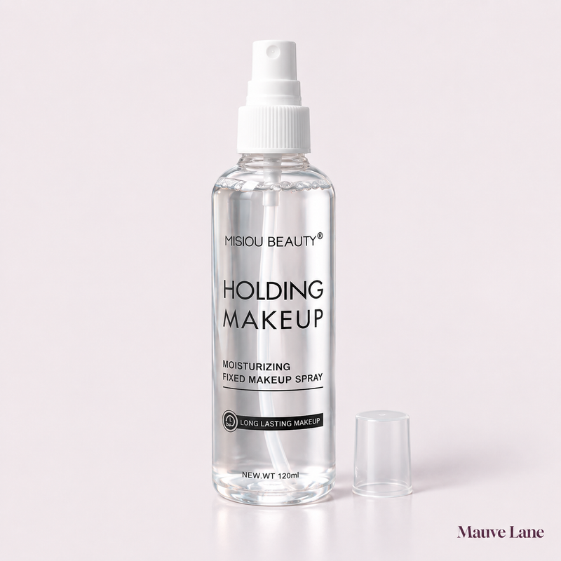 Makeup Setting Spray, 120 ml, Clear or Gold Shimmer - studio photo