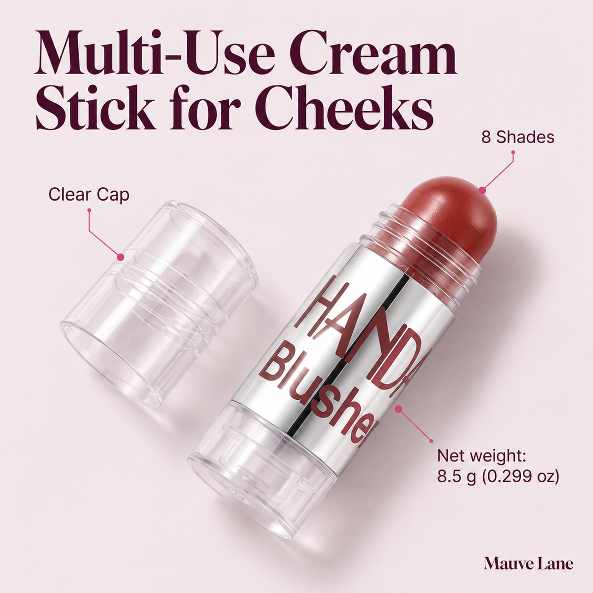 Multi-Use Cream Stick for Cheeks, 8 Shades - key features