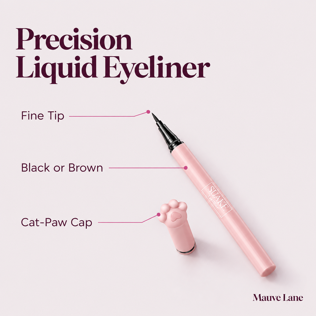 Precision Liquid Eyeliner, Fine Tip, Black or Brown - key features