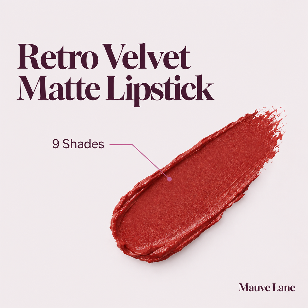 Retro Velvet Matte Lipstick, 9 Shades - key features