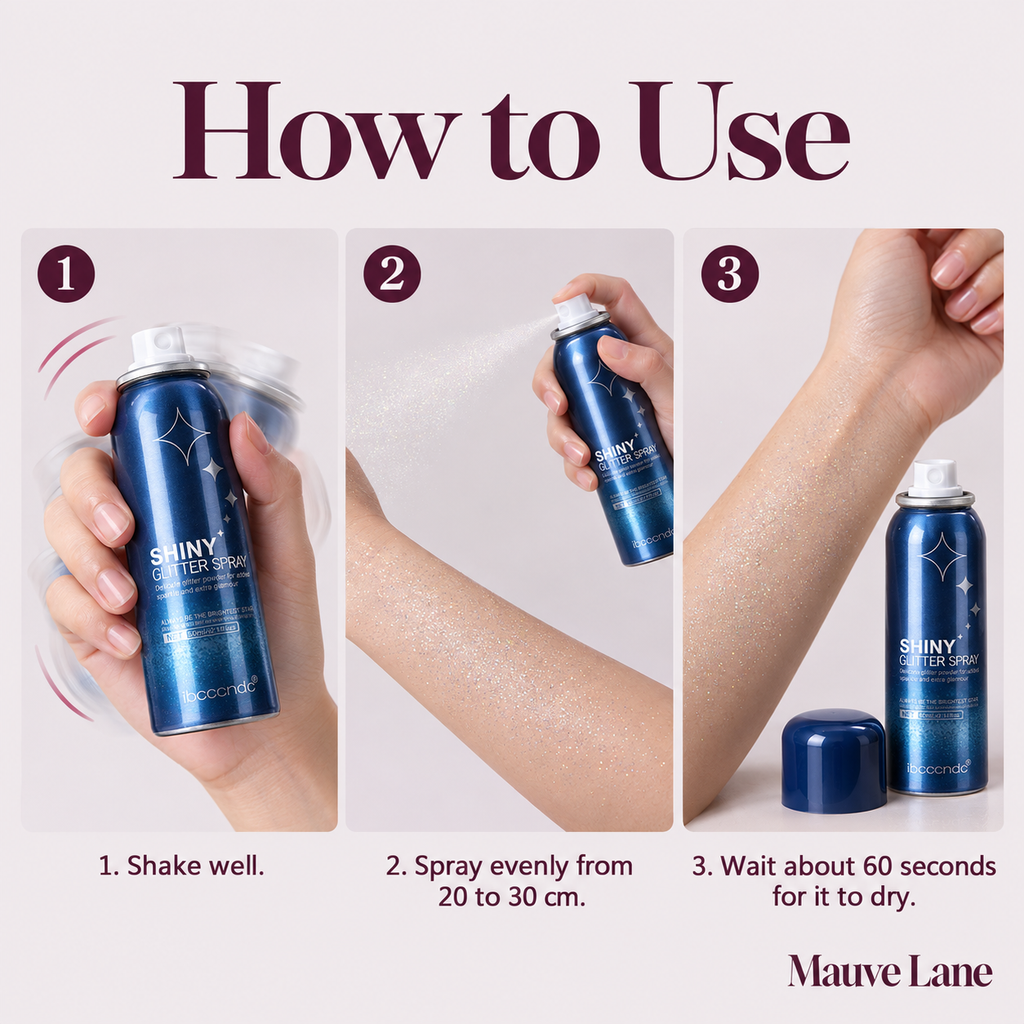 Shimmer Glitter Spray for Hair and Body, 60 ml - how to use