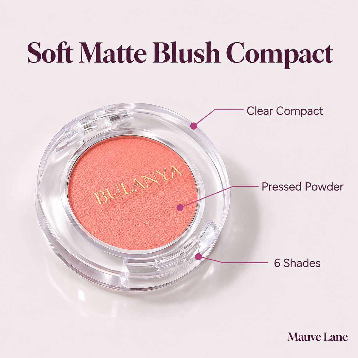 Soft Matte Blush Compact, 6 Shades - key features