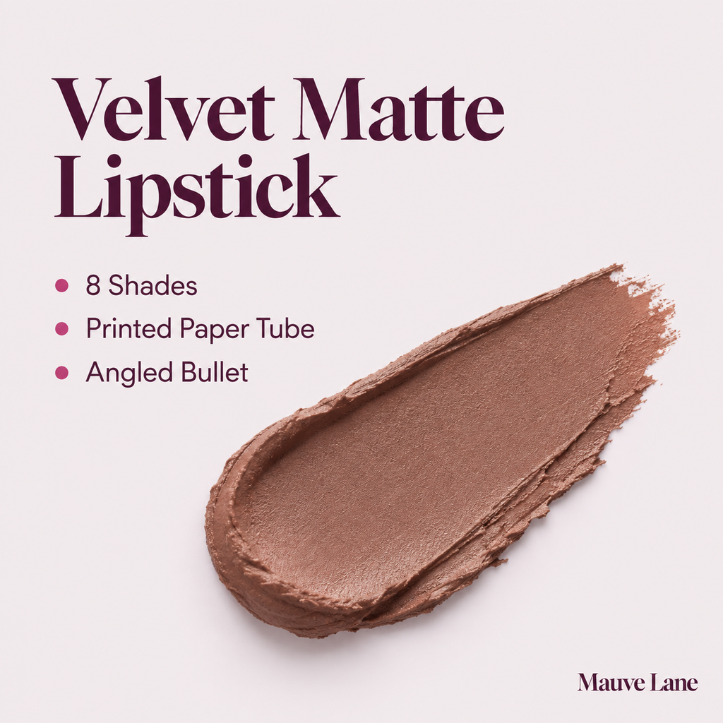 Velvet Matte Lipstick, 8 Shades - key features