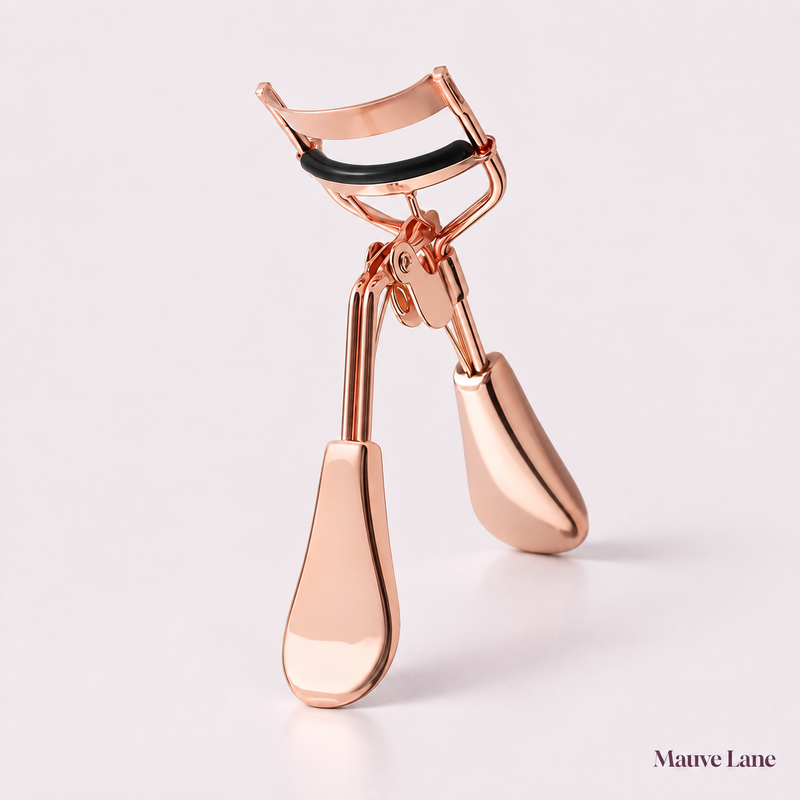 Wide Angle Eyelash Curler, Gold Finish - studio photo