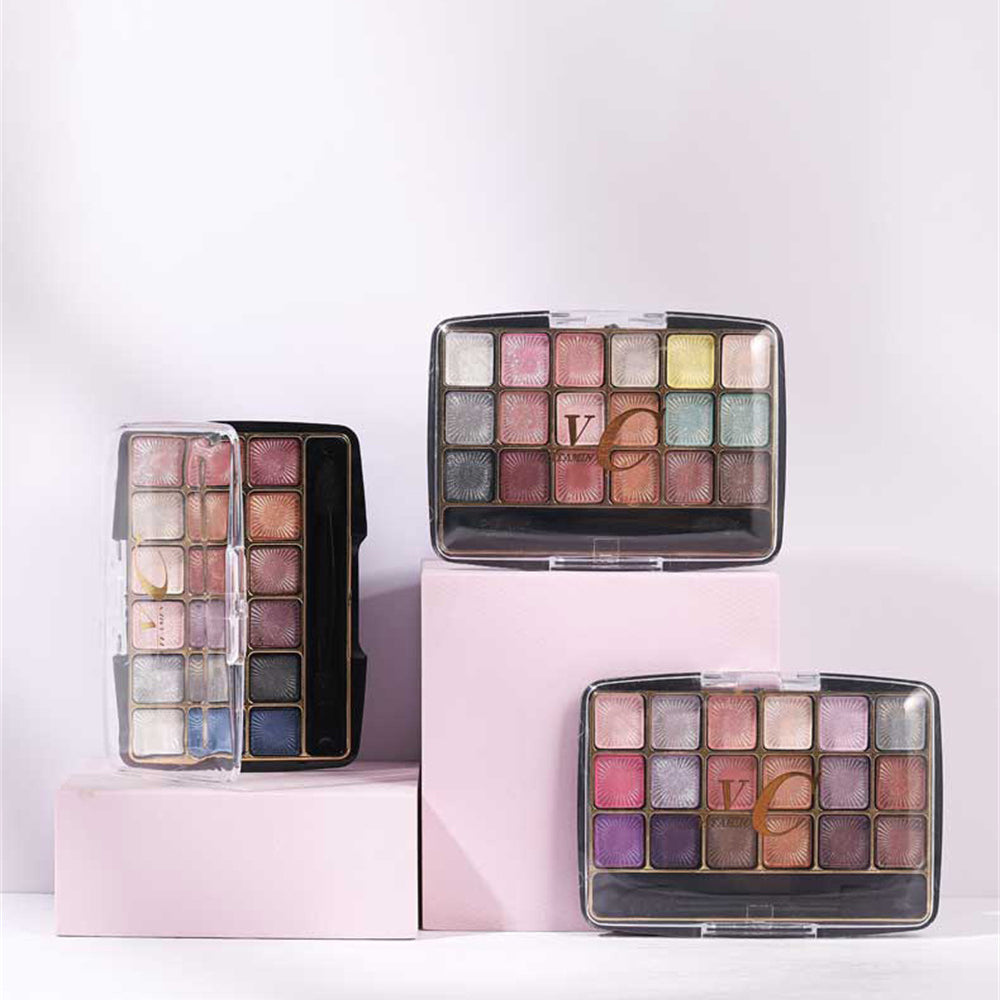 18-Color Eyeshadow Palette, Matte and Shimmer - product detail