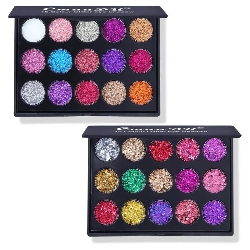 15-Color Glitter Eyeshadow Palette - product detail