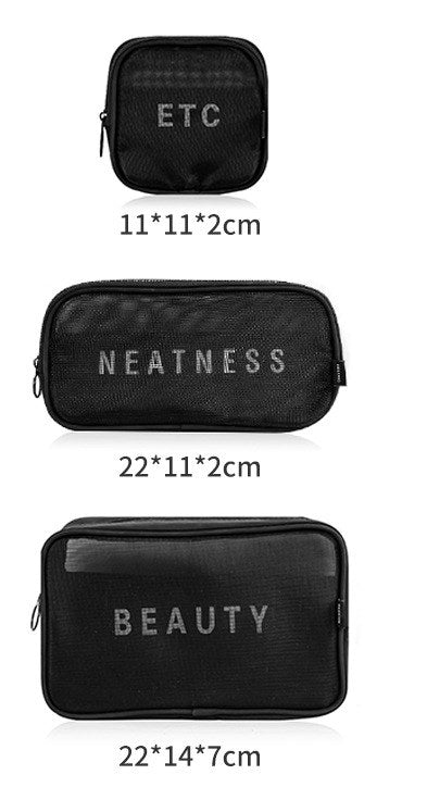 Zippered Makeup Pouch, 3 Sizes, 4 Colors - product detail