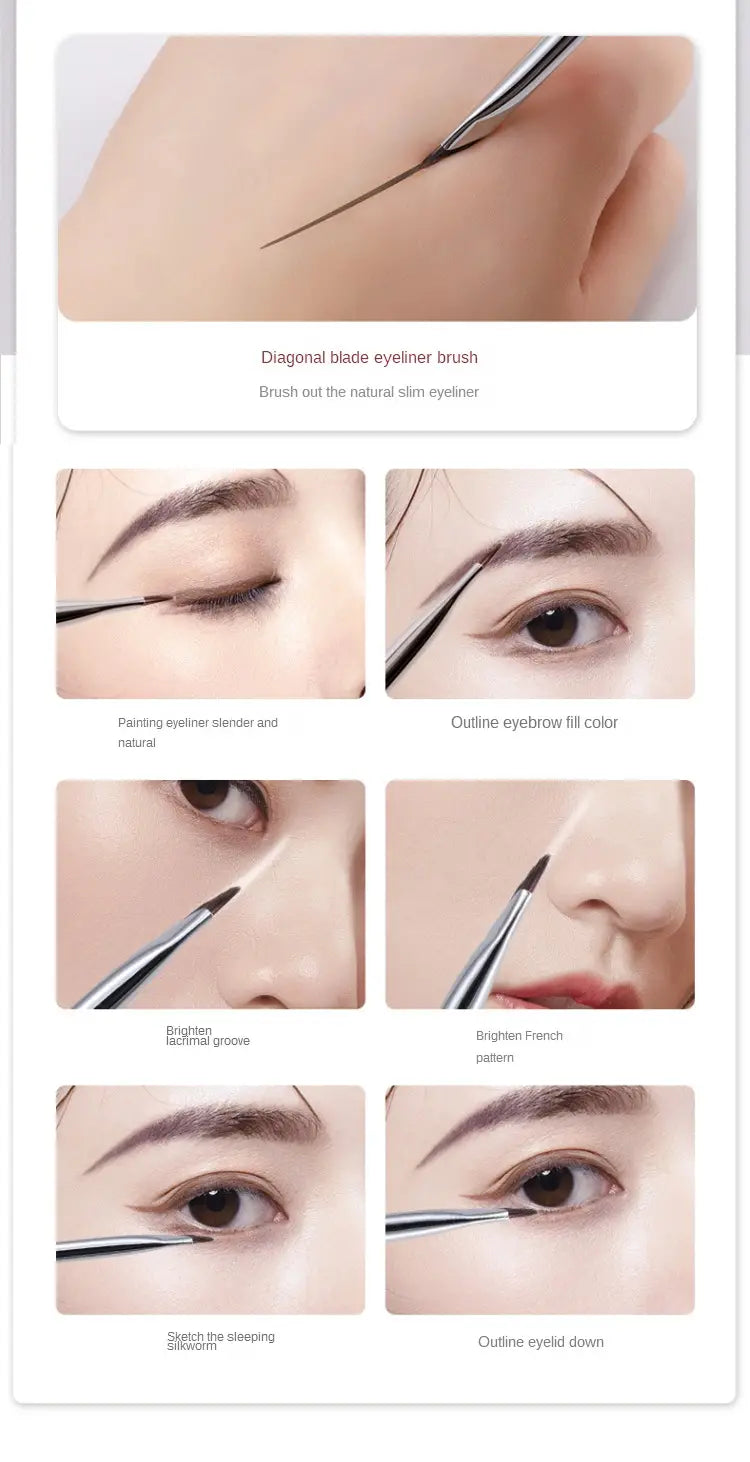Ultra-Fine Angled Eyeliner and Brow Brush - product detail