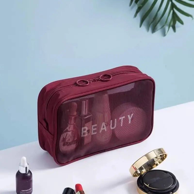 Zippered Makeup Pouch, 3 Sizes, 4 Colors - product detail