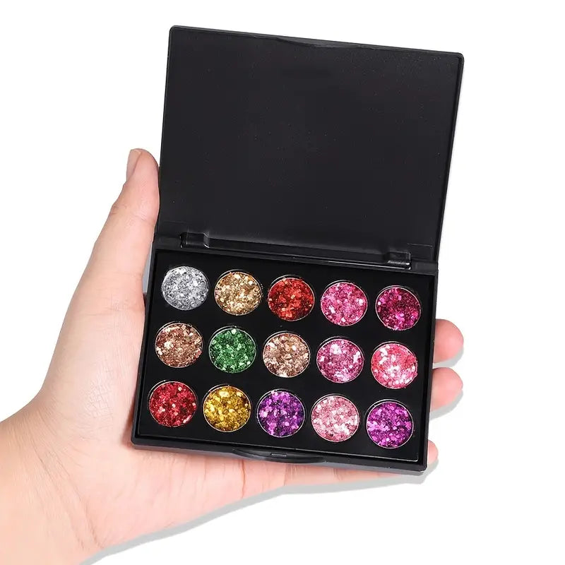 15-Color Glitter Eyeshadow Palette - product detail