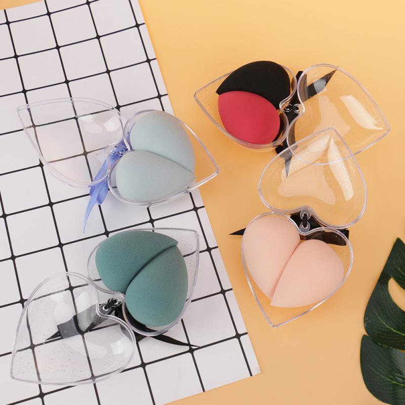 3-Piece Makeup Sponge Set with Heart Case - product detail