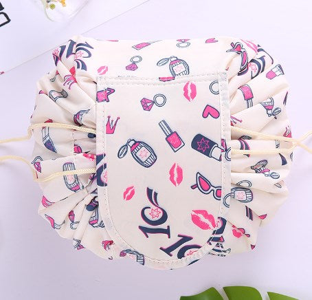 Drawstring Makeup Bag, Travel Cosmetic Pouch, 11 Prints - product detail