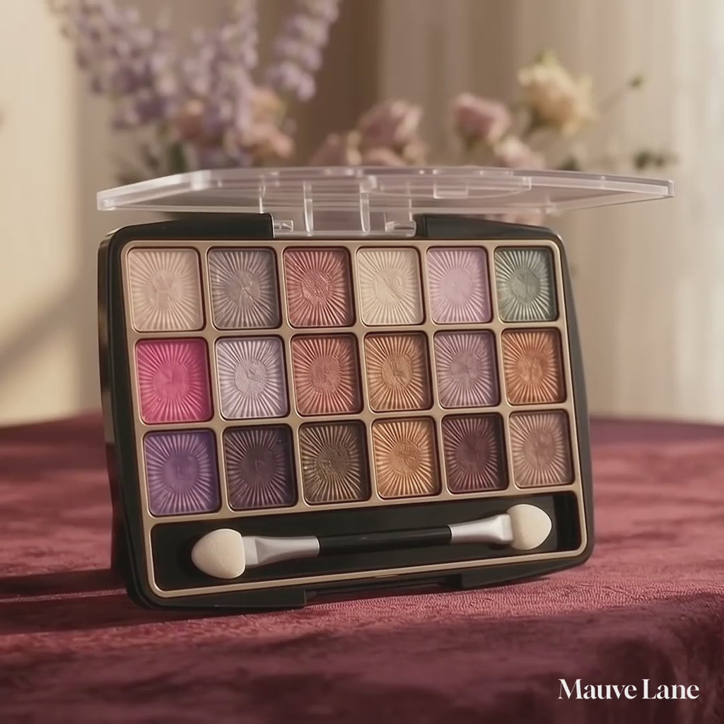 18-Color Eyeshadow Palette, Matte and Shimmer - product video