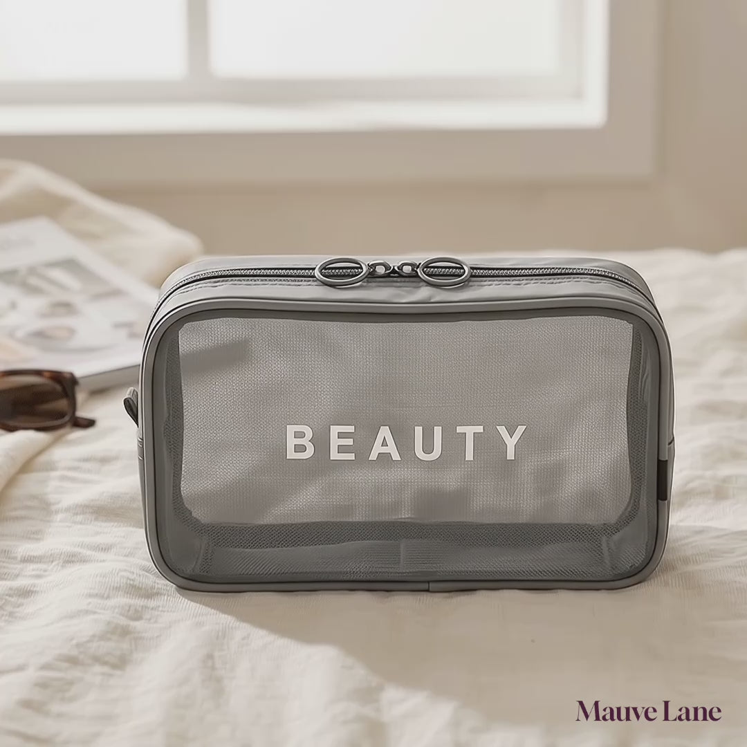 Zippered Makeup Pouch, 3 Sizes, 4 Colors - product video