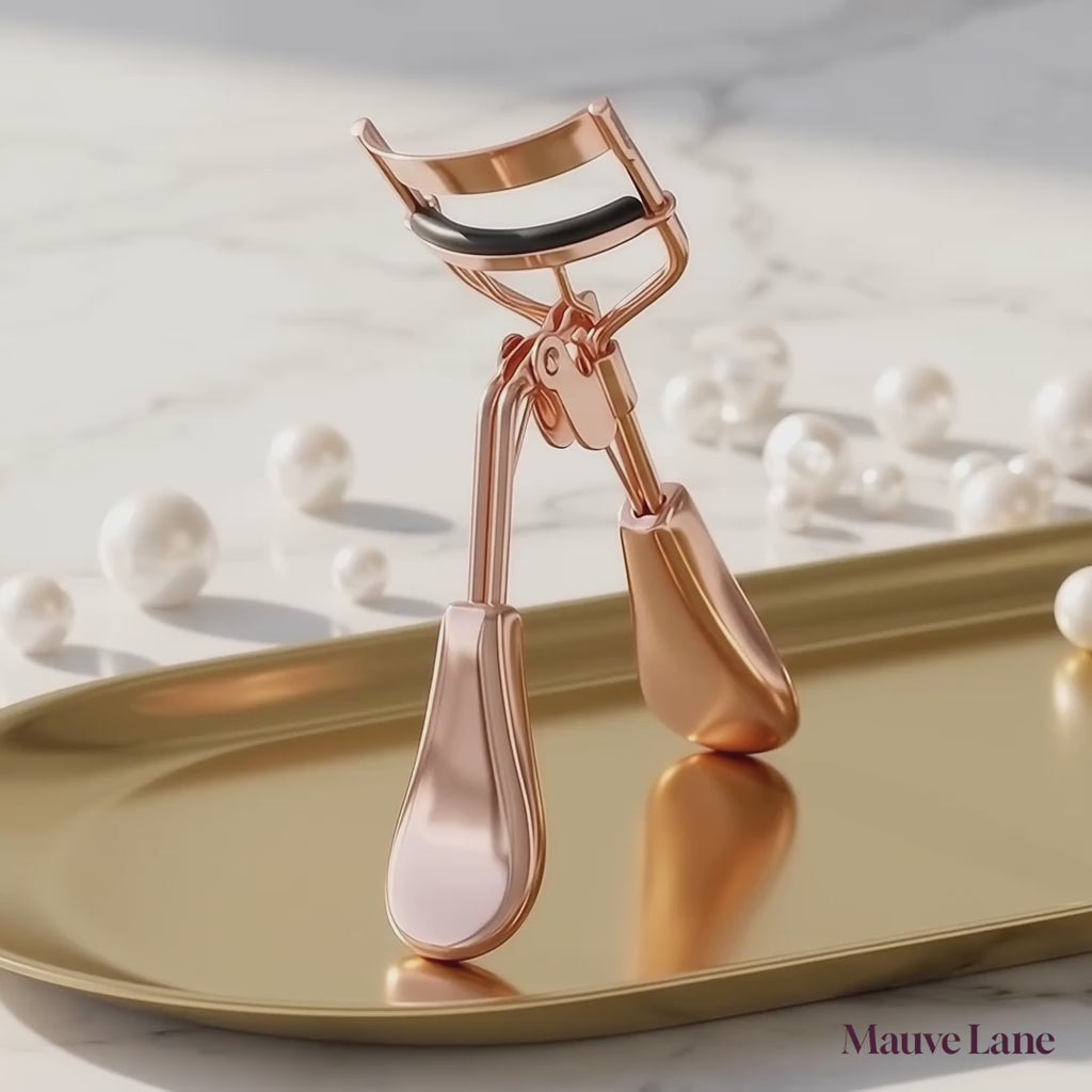 Wide Angle Eyelash Curler, Gold Finish - product video