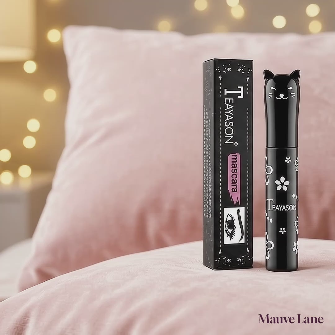 Fiber Mascara, Cat-Shaped Tube, Black or Brown - product video