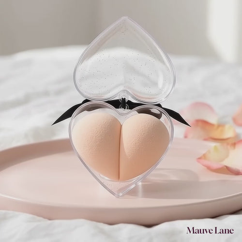 3-Piece Makeup Sponge Set with Heart Case - product video