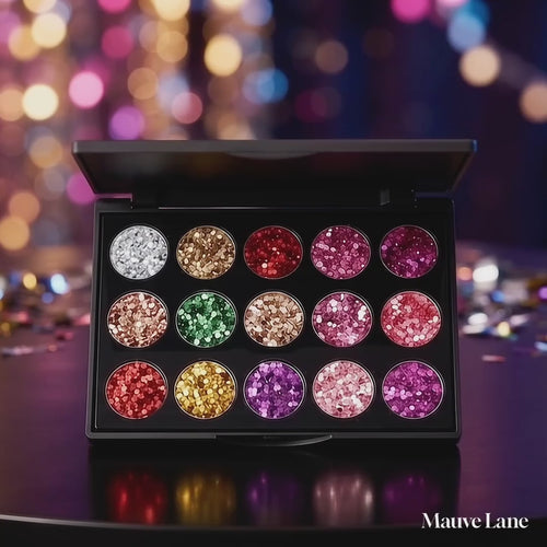 15-Color Glitter Eyeshadow Palette - product video